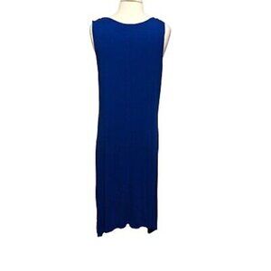 New York & Company Blue Sleeveless Maxi Dress With Slits L Large NWT's